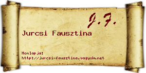 Jurcsi Fausztina névjegykártya